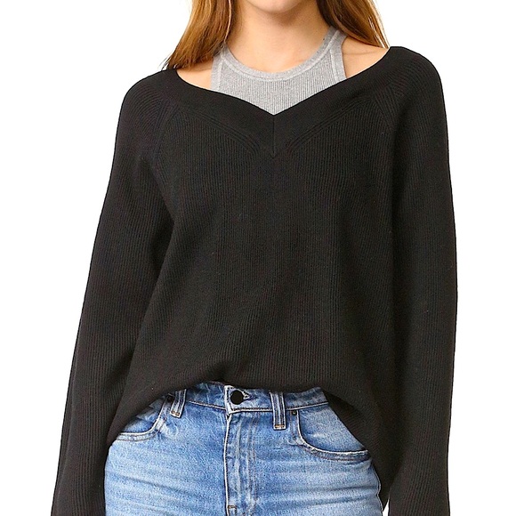 T ALEXANDER WANG V-Neck Sweatwer With Tank Trim - Picture 4 of 14